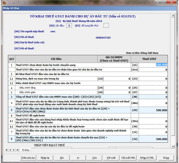 Hướng dẫn lập mẫu 02/GTGT theo phần mềm HTKK mới nhất
