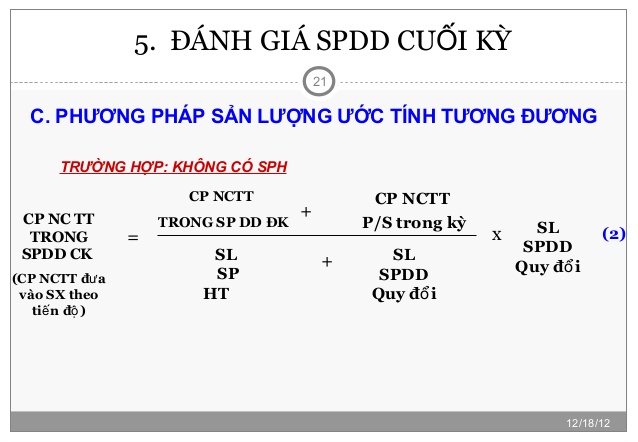 Đánh giá SPDD theo khối lượng sản phẩm hoàn thành tương đương