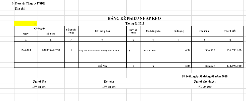 Mẫu in phiếu thu, phiếu chi nhập kho, xuất kho tự động